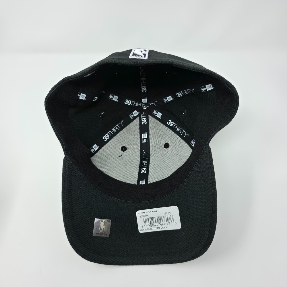New Era 39THIRTY Brooklyn Nets NBA Black Flex Fit Hat Cap Men's‎ Medium/Large - Picture 5 of 7